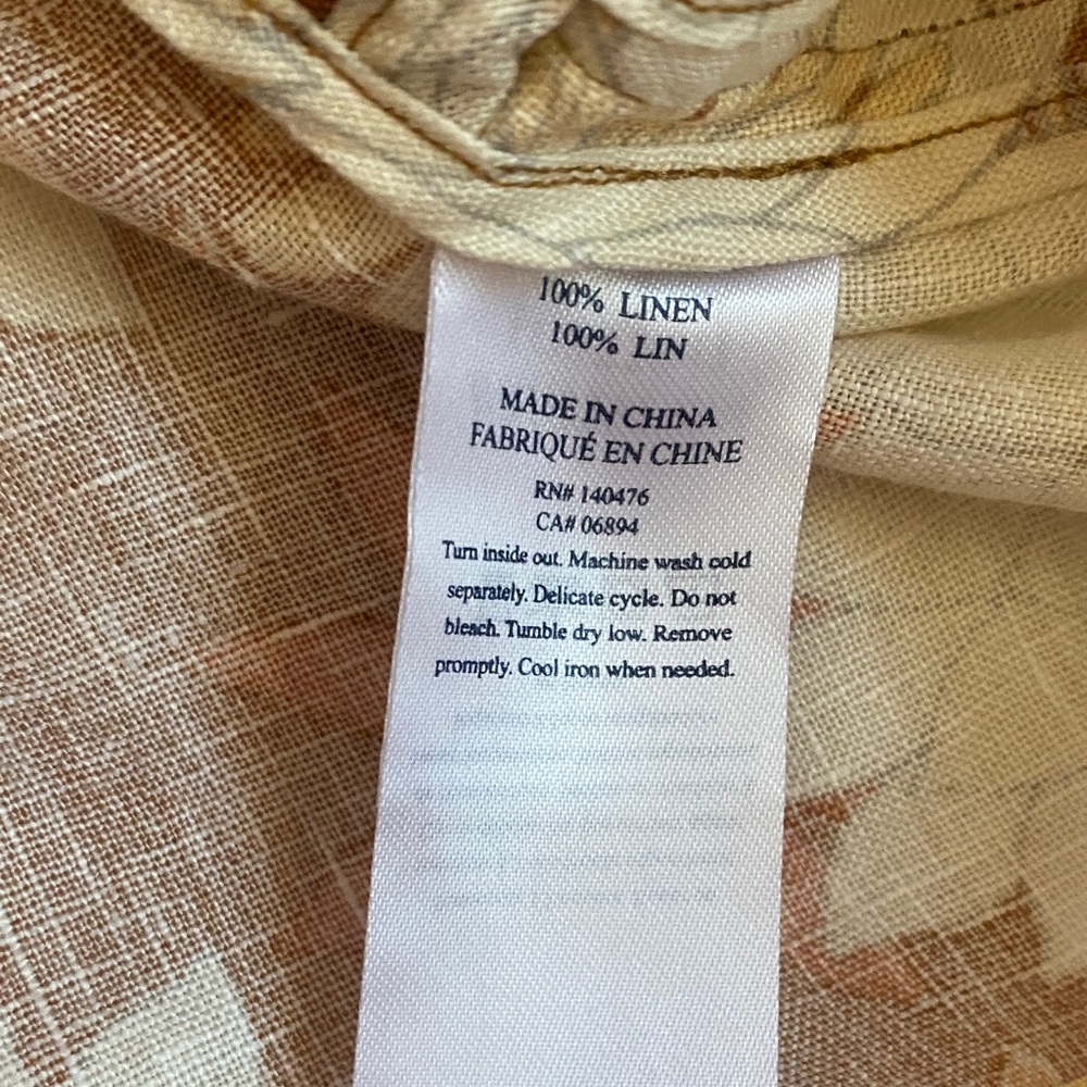FAHERTY Peach Floral Linen Square-Neck Tank - Picture 7 of 11